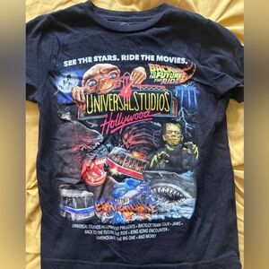 Universal Hollywood Kids Black Graphic Tee - Movie Ride Characters XS